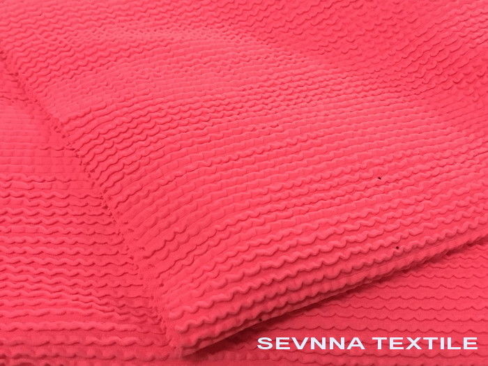 Scrunchy Textured Eco Friendly Swimwear Fabric Plain Colors Resort